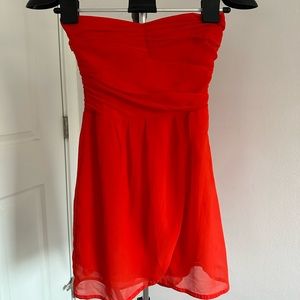 MANGO red chiffon wrap dress size 2